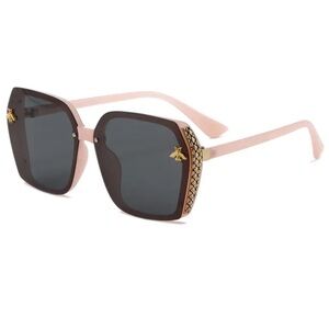 Large Sunglasses Bee Emblem Luxury Designer - NEW